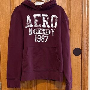 Aeropostale Maroon Hoodie with White Print
